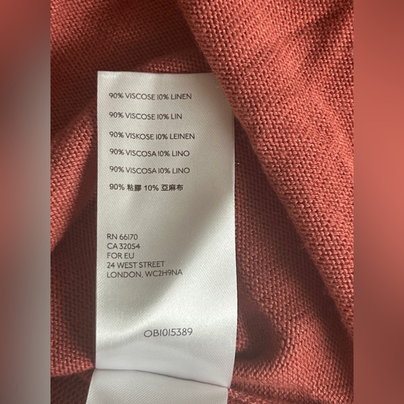 Anthropologie Clara Knit Top Linen Blend Size S V-Neck Short Sleeve - Picture 10 of 12